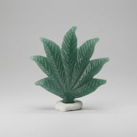 Green Aventurine Cannabis Leaf Carving #2