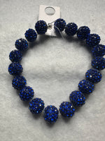 Royal Blue Rhinestone Pave Bead Strand – Graduated Sparkle Beads for Jewelry Making
