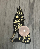 Wolf Crystal Ball Wooden Display Stand