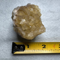 Golden Cube Fluorite Cluster – Moscona Mine, Spain Specimen