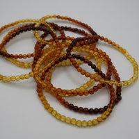 Natural Amber Gradient Bead Bracelets