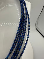 Natural 2mm Lapis Lazuli Faceted Necklaces
