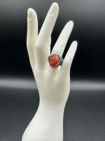 Vintage Style Carnelian Stainless Steel Adjustable Ring #5