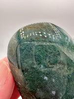 Moss Agate Carved Heart #4