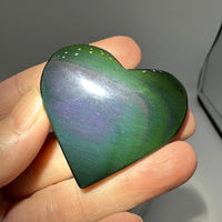Rainbow Sheen Obsidian Heart #3