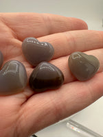 Natural Botswana Agate 18mm Shaped Heart with Flat Back – Polished Gemstone Cabochon