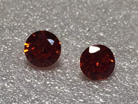 Round Orange Red 8mm Cz