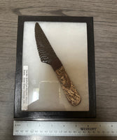 Handmade Silver Sheen Obsidian and Bird's Eye Rhyolite Dagger With Case