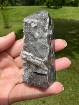 Black Chalcedony Sphalerite Obelisk Tower #2