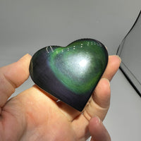Rainbow Sheen Obsidian Heart #8