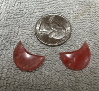 Cherry Quartz Moon Pair