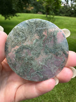 Moss Agate Polished Round Slice #26