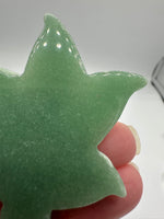Green Aventurine Cannabis Leaf Carving #6