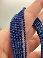 Natural 2mm Lapis Lazuli Faceted Necklaces