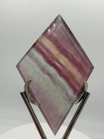 Rhombus Shaped Fluorite Carving with Stand #4