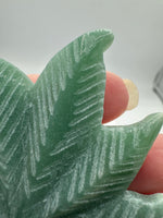 Green Aventurine Cannabis Leaf Carving #5
