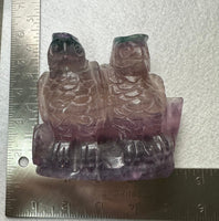 Carved Fluorite Owls