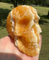 Yellow and White Mixed Calcite Skull #1