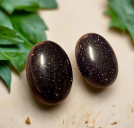 Blue Goldstone 18x13mm Cabochon Pair