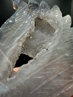 Druzy Agate Geode Indigenous-Inspired Profile Headdress Carving #6