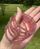 Strawberry Quartz 4mm 7.5” Bracelet