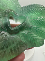 Green Fluorite Decorative Carved Heart with Stand #3
