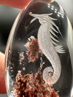 Beautiful Seahorse Garden Quartz Inner Scene Carving #11