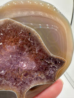 Large Amethyst Agate Heart with Stand #4