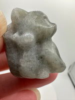 Small Nine Tail Fox Carvings Labradorite/Strawberry Quartz