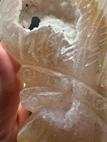 Druzy Agate Geode Indigenous-Inspired Profile Headdress Carving #7