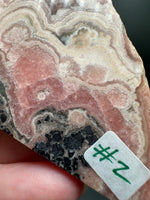 Rhodochrosite Slab #2 – Pink & Cream Banded Polished Collector Specimen