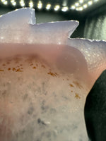 Druzy Dendrite Agate Geode Indigenous-Inspired Profile Headdress Carving #9