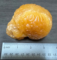 Orange Calcite Skull Carving #2