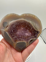 Large Amethyst Agate Heart with Stand #4