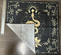 Lotus, Snake & Moon Phase Tarot/Altar Cloth
