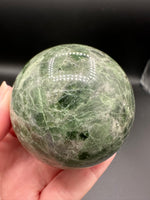 Natural Green Diopside Crystal Sphere 365g – Polished Green Gemstone #2