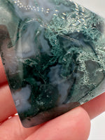 Moss Agate Carved Heart #9