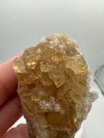 Golden Cube Fluorite Cluster – Moscona Mine, Spain Specimen #2