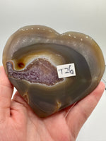 Large Amethyst Agate Heart with Stand #4
