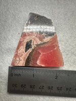 Natural Rhodochrosite Slab #16 – Vivid Raspberry Pink with Black Matrix & Banding