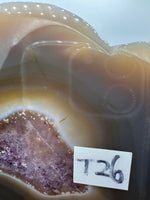 Large Amethyst Agate Heart with Stand #4