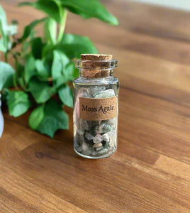 Moss Agate Chips In Bottle
