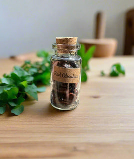 Red Obsidian Chips In Bottle