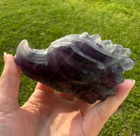 Fluorite Dragon Head Carving #17