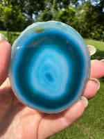 Dyed Blue Agate Slice #27