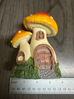 Orange & Yellow Mushroom Fairy House