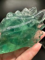 Natural Green Fluorite Dragon Head Carving #2 – 364g