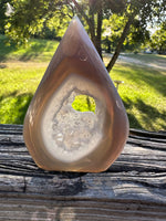Agate with Druzy Arrow Shape Tower