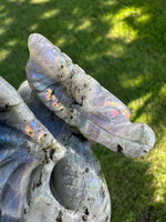 Labradorite Dragon Castle Carving