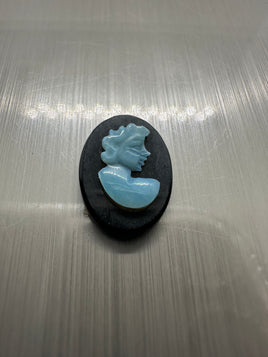 Carved Opal on Black Onyx 14x10mm Oval 2.75ct